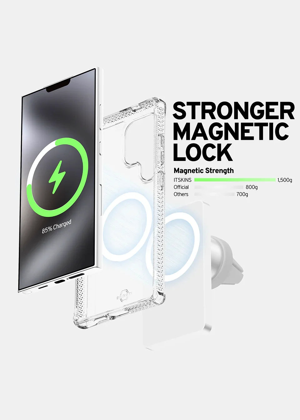 Samsung S25 Ultra MagSafe Cover Itskins Hybrid Clear Samsung S25 Ultra MagSafe Cover Itskins Hybrid Clear